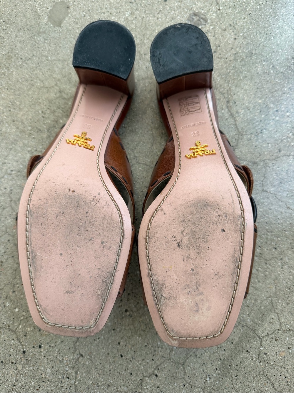 Prada Brown Leather Mules - Picture 4 of 7